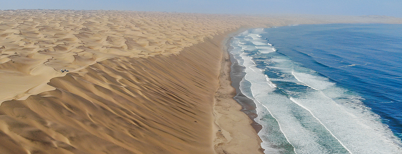 Wide desert plain, golden hour, Namib