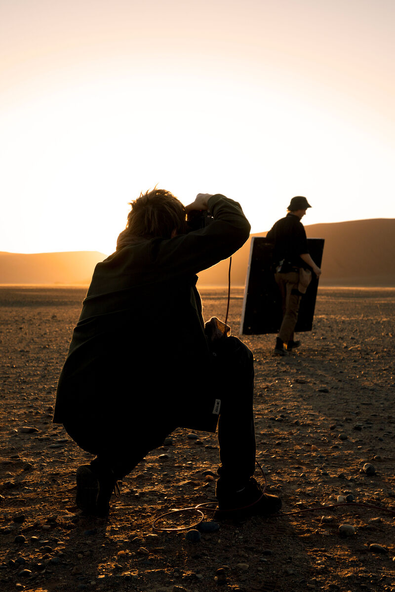 Brunello BTS — production setup, Sossusvlei