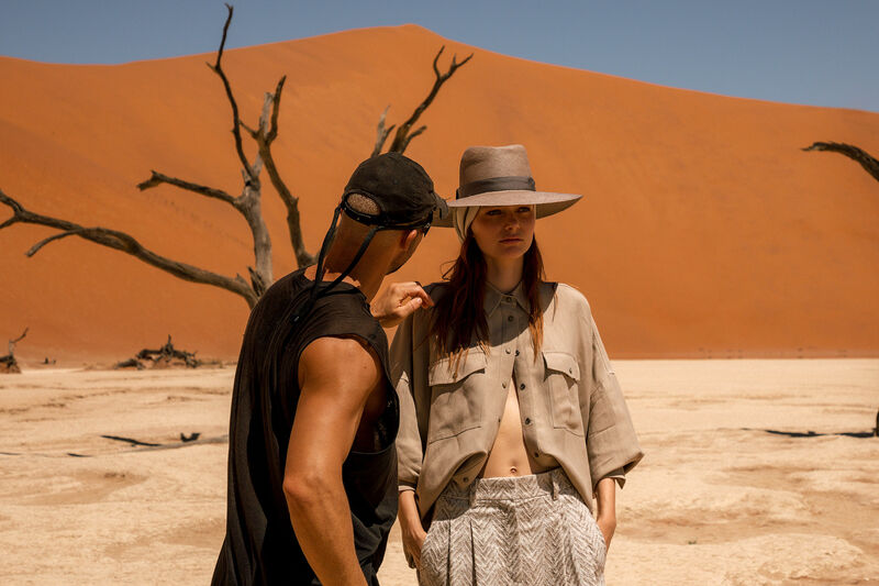 Brunello Cucinelli campaign behind-the-scenes — Sossusvlei, Namibia