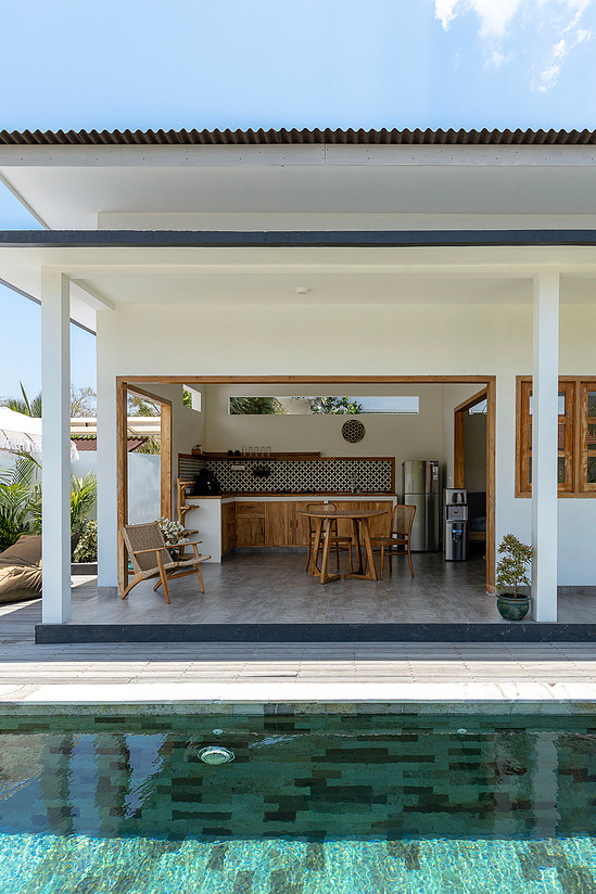 Villa pool deck, tropical light